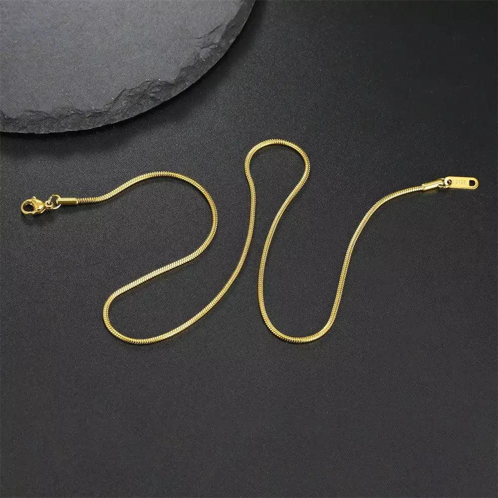 My Shape Rodada Cobra Cadeia Colar para Mulheres Homens Aço Inoxidável Link Cadeia 0.9mm 1.2mm 2mm Cadeia Gargantilha Moda Jóias Presentes