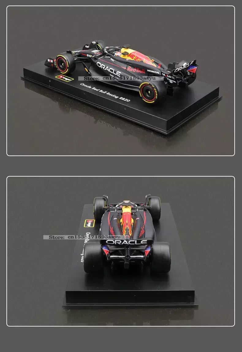 Bburago 1:43 2024 RB20 F1 Red Bull Racing TAG Heuer 2023 RB19 Miami # 1 Verstappen # 11 Brinquedo modelo fundido para carro em liga Perez