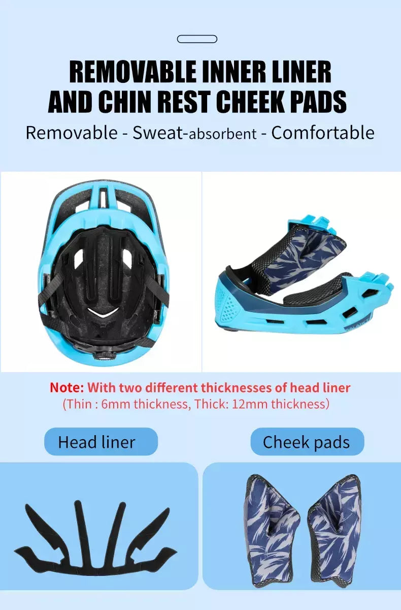 Batfox crianças rosto cheio capacete da bicicleta destacável downhill crianças ciclismo motocicleta skate esportes corrida capacete de bicicleta