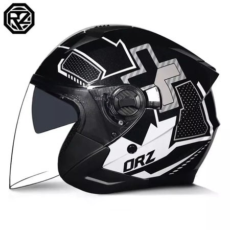 2025 mais recente capacete da motocicleta de alta qualidade metade cobrindo lente dupla cascos para motos masculino feminino casal capacetes de moto