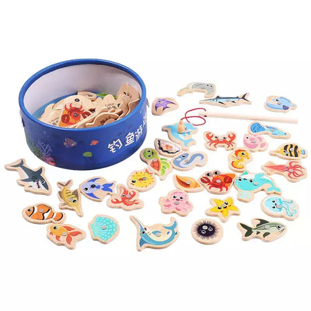 Montessori brinquedos de pesca para crianças, Desenhos animados, Vida marinha, Cognition Fish Games, Interativo pai-filho, Brinquedo educativo