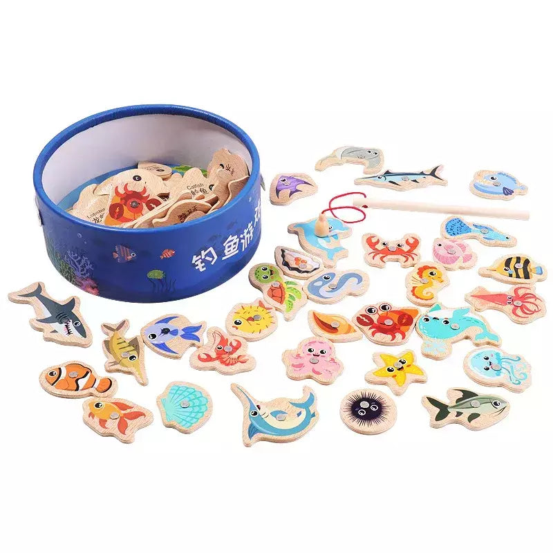 Montessori brinquedos de pesca para crianças, Desenhos animados, Vida marinha, Cognition Fish Games, Interativo pai-filho, Brinquedo educativo