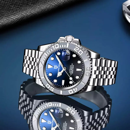 Pagani design esportes masculino relógio de pulso mecânico safira luxo relógio automático para homem aço inoxidável à prova dwaterproof água