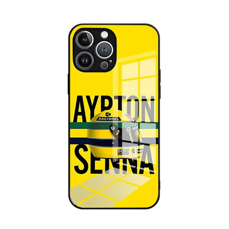 Ayrton Senna F1 Capa de telefone para iPhone 16 16e 15 14 13 12 Mini 11 Pro XS Max XR X SE 2022 8 7 Plus Moldura de silicone macio de vidro
