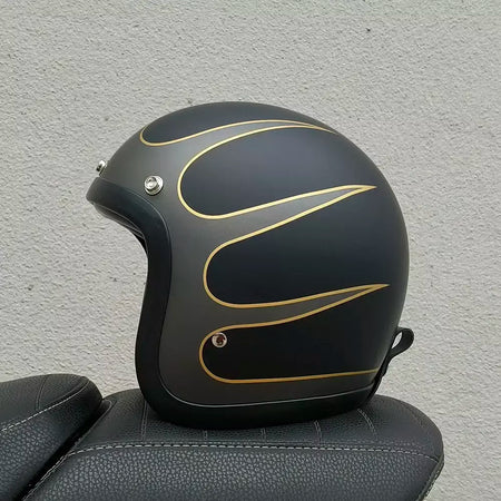Genuíno vintage tt & cocascos fibra de vidro capacete da motocicleta retro scooter equitação rosto aberto 3/4 jet casco moto capacete dot aprovado