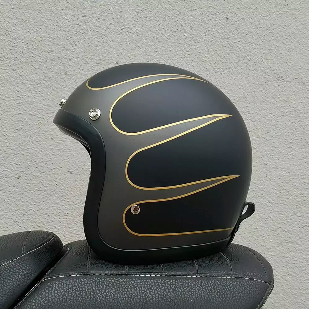 Genuíno vintage tt & cocascos fibra de vidro capacete da motocicleta retro scooter equitação rosto aberto 3/4 jet casco moto capacete dot aprovado