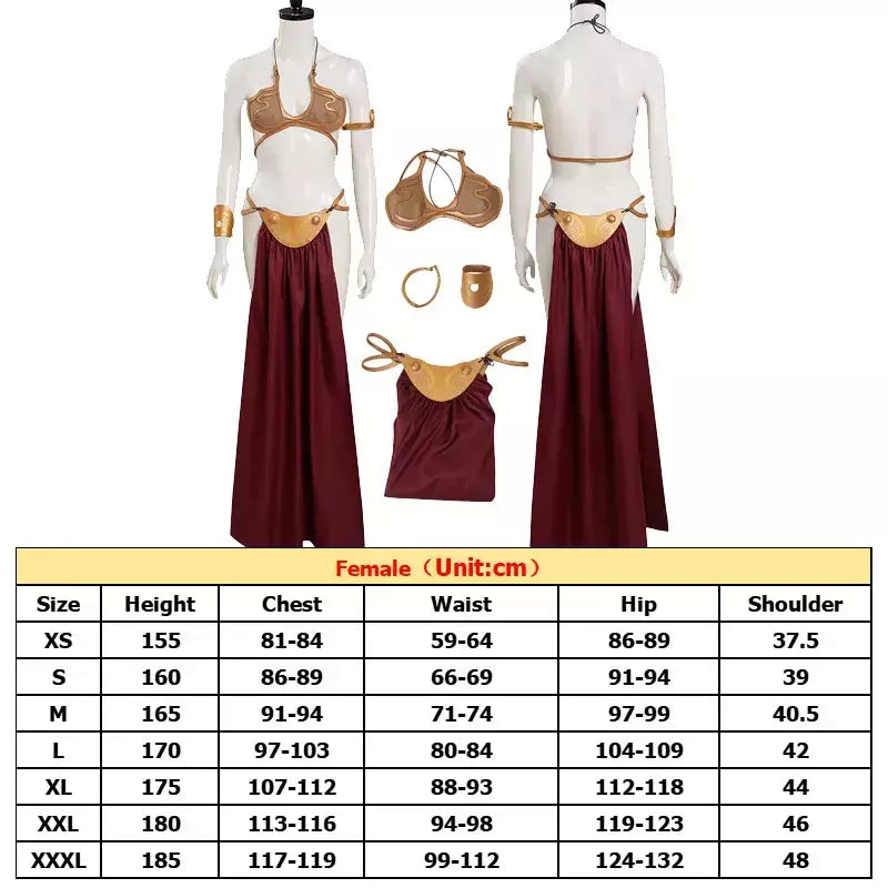 Princesa leia cosplay traje filme espaço batalha fantasia sexy escravo vestido biquíni terno feminino festa de halloween roleplay outfit