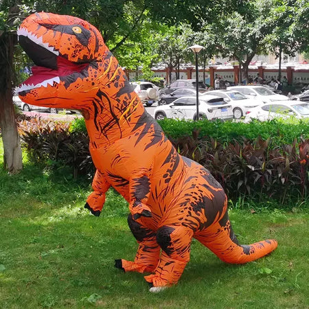 Adulto crianças trajes de dinossauro inflável terno vestido anime festa cosplay carnaval purim traje de halloween para homem mulher