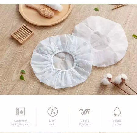 Touca de banho impermeável para mulheres e homens, tampa de cabelo seco, banho, anti-óleo, fumaça, cuidados com os cabelos, casa, 5pcs