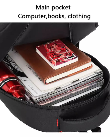 Mochila com zíper multicamadas, mochila de viagem de grande capacidade, mochila para homens e mulheres, mochila para computador de negócios, estudante b