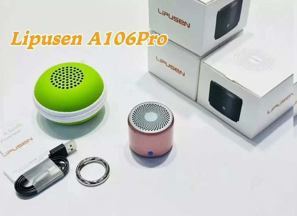 Lipusen A106Pro Alto-falante Bluetooth sem fio portátil, radiador passivo de som de graves aprimorado, alto-falante à prova d'água IPX7 com estojo de transporte