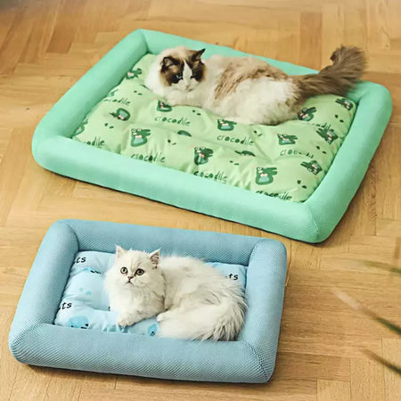 Madden verão resfriamento pet gato cama almofada de gelo cão dormir tapete quadrado para filhote de cachorro cães gatos canil para animais de estimação qualidade superior fresco frio