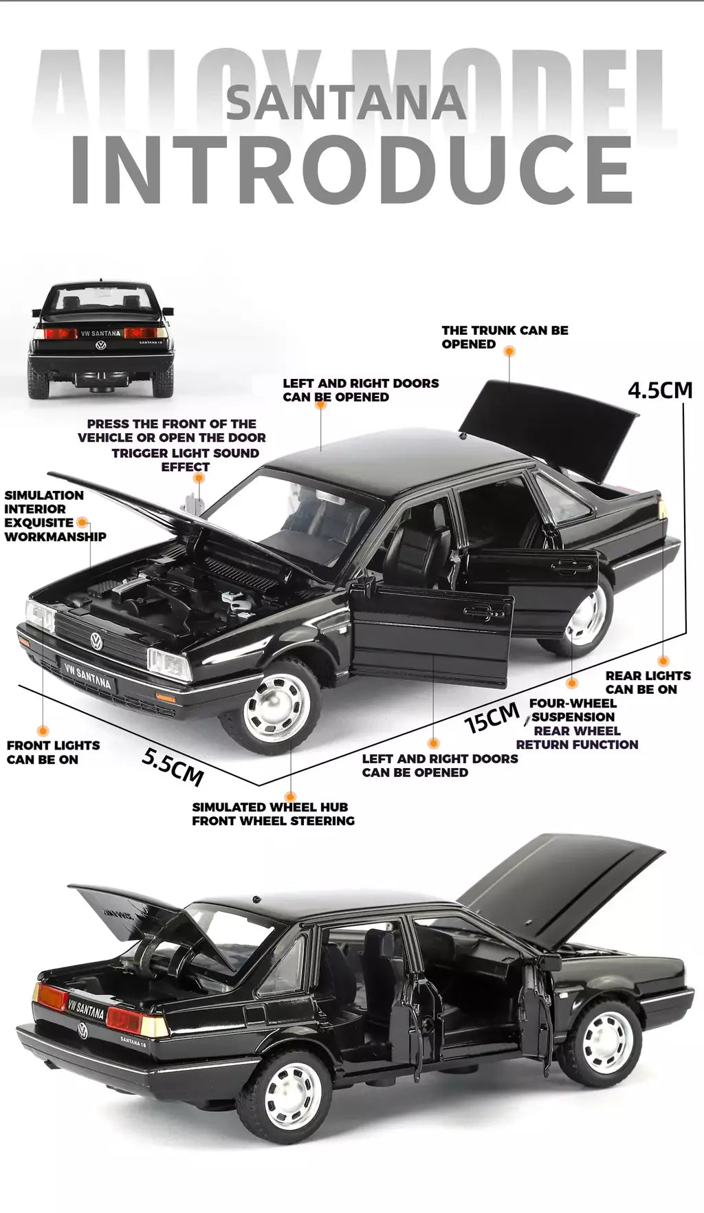 1:32 volkswagen santana liga de metal modelo fundido carro som & luz puxar para trás alta simulação carro de brinquedo das crianças presentes aniversário