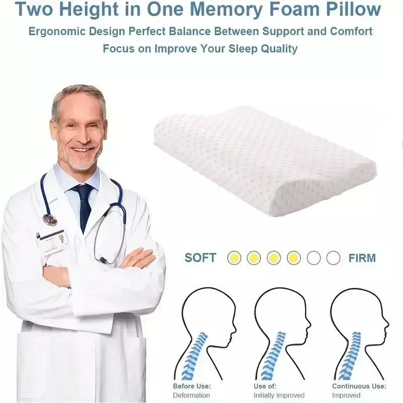 1pc travesseiro de espuma de memória, tecido de malha poliuretano recuperação lenta sensor de temperatura cubo de água travesseiro núcleo para anti-ronco nec