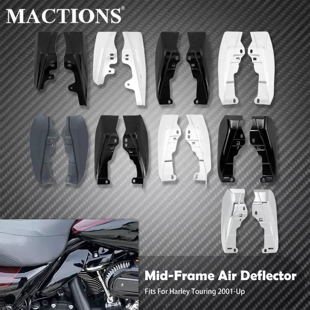 Motocicleta mid-frame defletor de ar escudo térmico guarnição capa para harley touring electra street glide road king fltrx 2001-23 24-up
