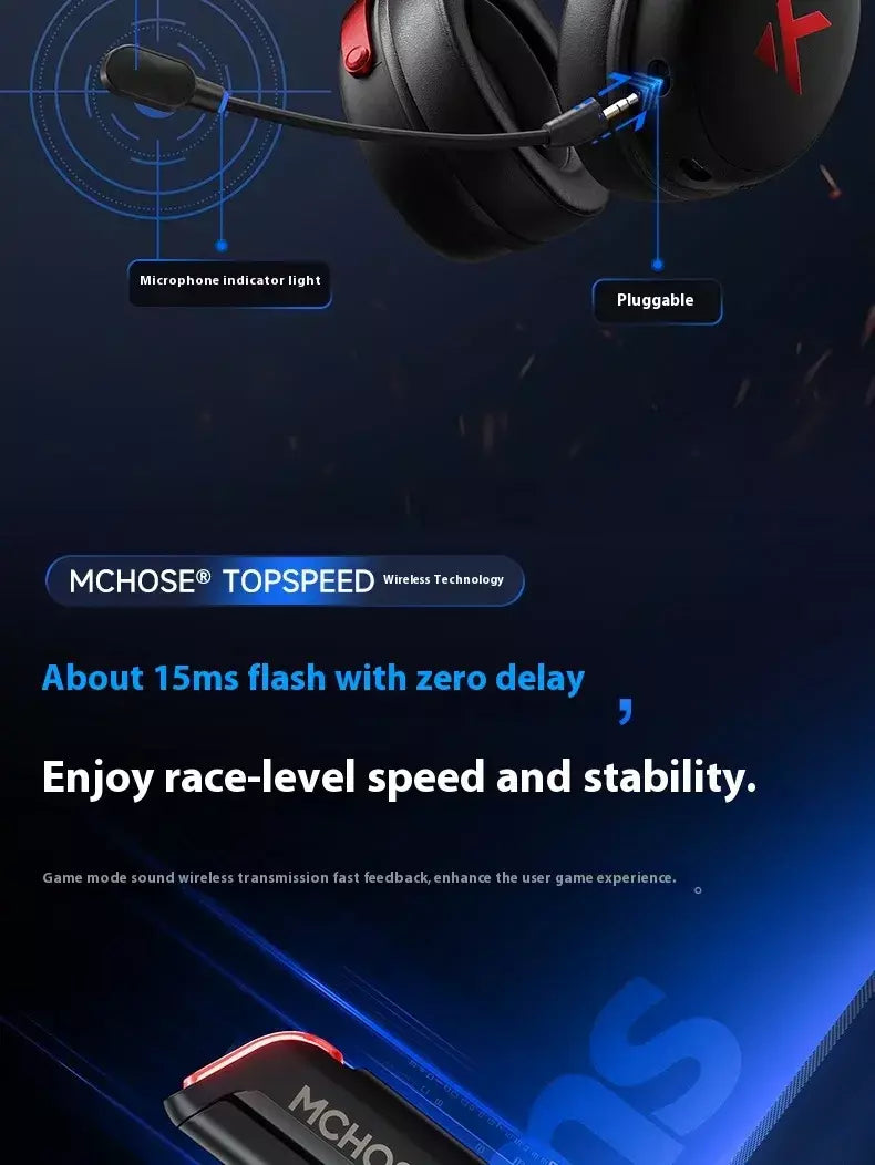 Original mchoose v9 pro personalizado gaming fone de ouvido tri-mode esports fones de ouvido hi-res música ativo redução de ruído fones de ouvido pc