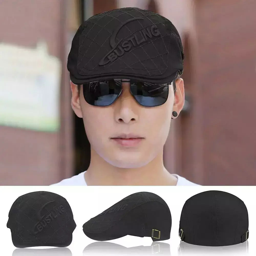 Chapéu de boina de algodão masculino, boina casual respirável de jornaleiro, boina de taxista, primavera, verão, outono