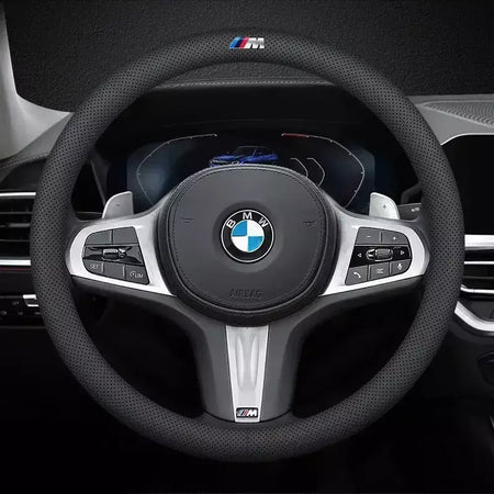 Para bmw m capa de volante do carro g20 f11 e87 f30 f10 x3 g01 x5 f40 f16 m3 x1 x7 1 3 5 7 série couro antiderrapante acessórios