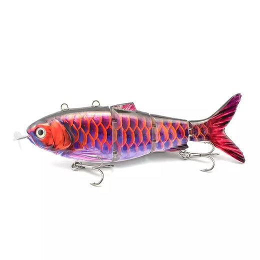 Isca de pesca robótica elétrica automática, isca multiarticulada automática de 4 segmentos, recarregável por usb, acessórios de pesca wobbler