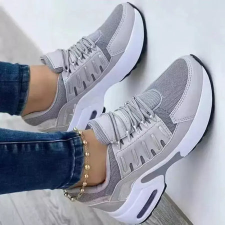 Sapatos de malha para mulheres tênis respirável corrida esportes tênis caminhadas treinamento ao ar livre sapatos esportivos femininos sola macia
