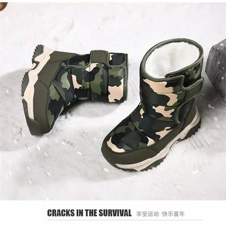 2023 inverno crianças sapatos de pelúcia tecido impermeável antiderrapante sapatos da menina sola de borracha botas de neve moda quente botas ao ar livre