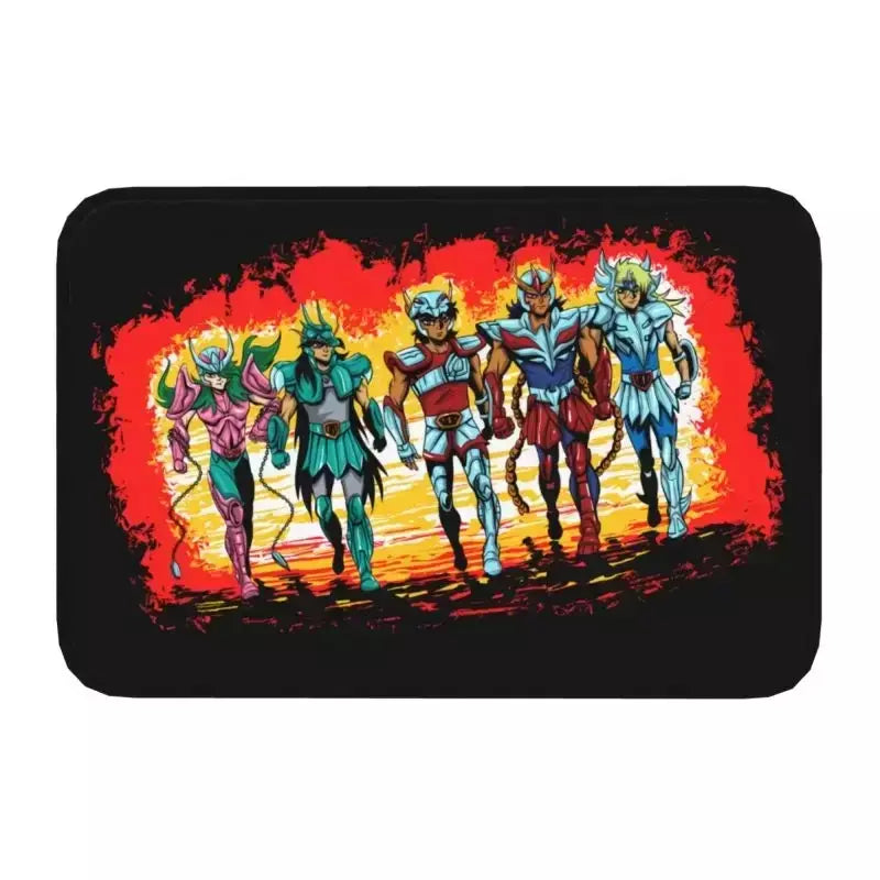 Personalizado cavaleiros do zodíaco saint seiya pegasus fantasia capacho tapete antiderrapante banheiro cozinha garagem tapete 40*60cm