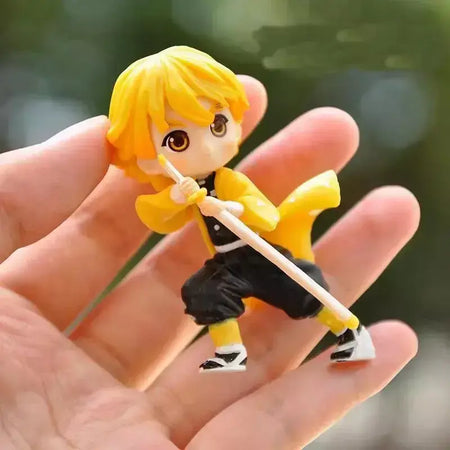 6 pçs/set 6cm Anime Demon Slayer Boneca Brinquedo Q Posket Kimetsu No Yaiba Kamado Tanjirou Kamado Nezuko Agatsuma Figuras de Ação Presentes