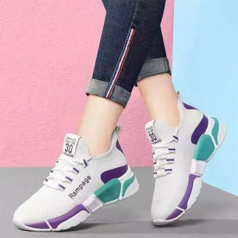 Sapatos esportivos respiráveis vulcanizados para mulheres, tênis casual de malha de jogging, sapatilhas femininas ao ar livre, 36-40 tênis