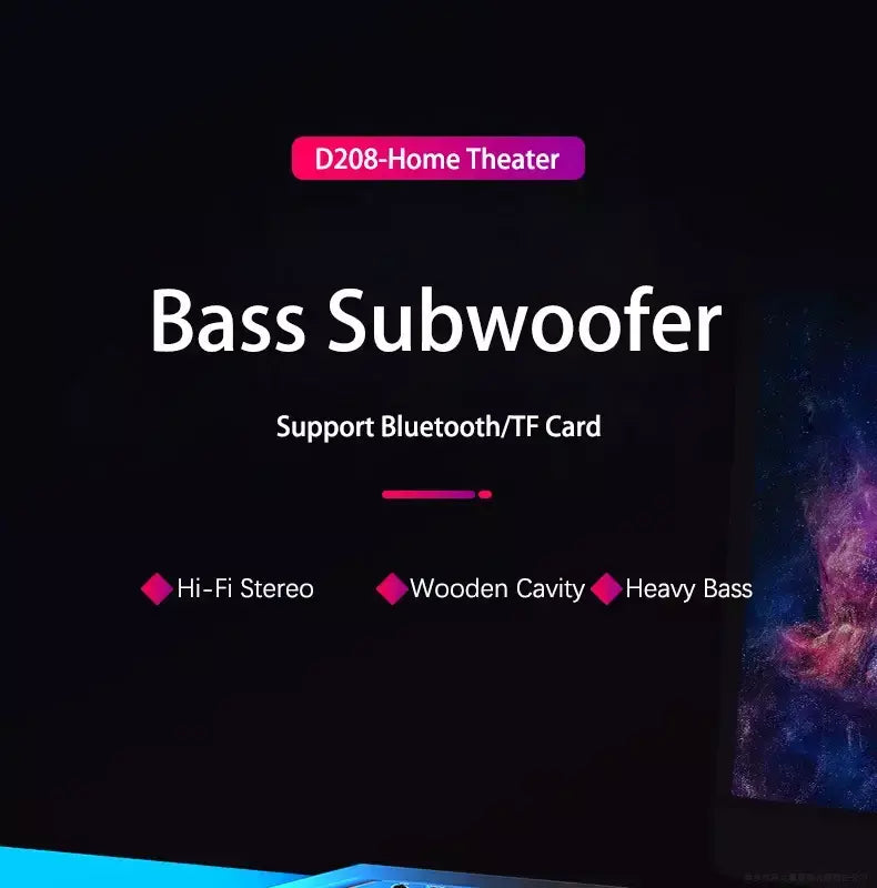 Alta-falantes estéreo 3d de alta fidelidade colorido led luz pesada aux usb com fio sem fio bluetooth áudio home theater barra de som surround tv