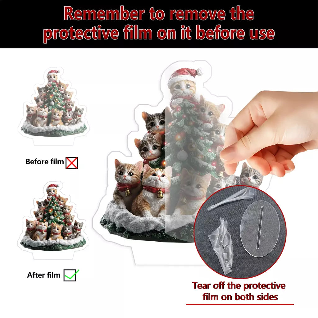 Decorações de Natal acrílicas Baby Cat, enfeites kiiten, espelhos de carro, chaveiros, decorações para casa, festas de fim de ano