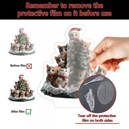 Decorações de Natal acrílicas Baby Cat, enfeites kiiten, espelhos de carro, chaveiros, decorações para casa, festas de fim de ano