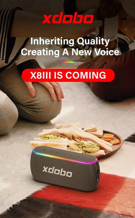 60w xdobo x8 iii alto-falante bluetooth subwoofer sem fio ipx7 6600mah banco de potência baixo duplo alto-falante ao ar livre para telefone inteligente tv