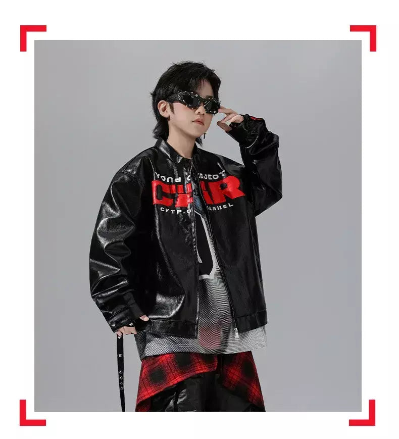 Meninos hio hop letras jaqueta de couro dança de rua calças de carga soltas meninas k-pop streetwear crianças conjunto de roupas jazz traje