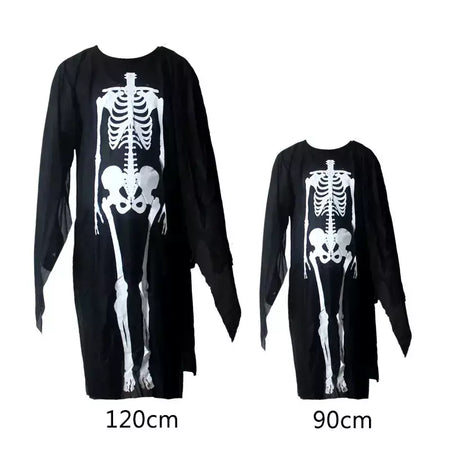 Fantasia de Cosplay de Halloween para Crianças e Adultos, Esqueleto Durável, Robe Fantasma, 2025