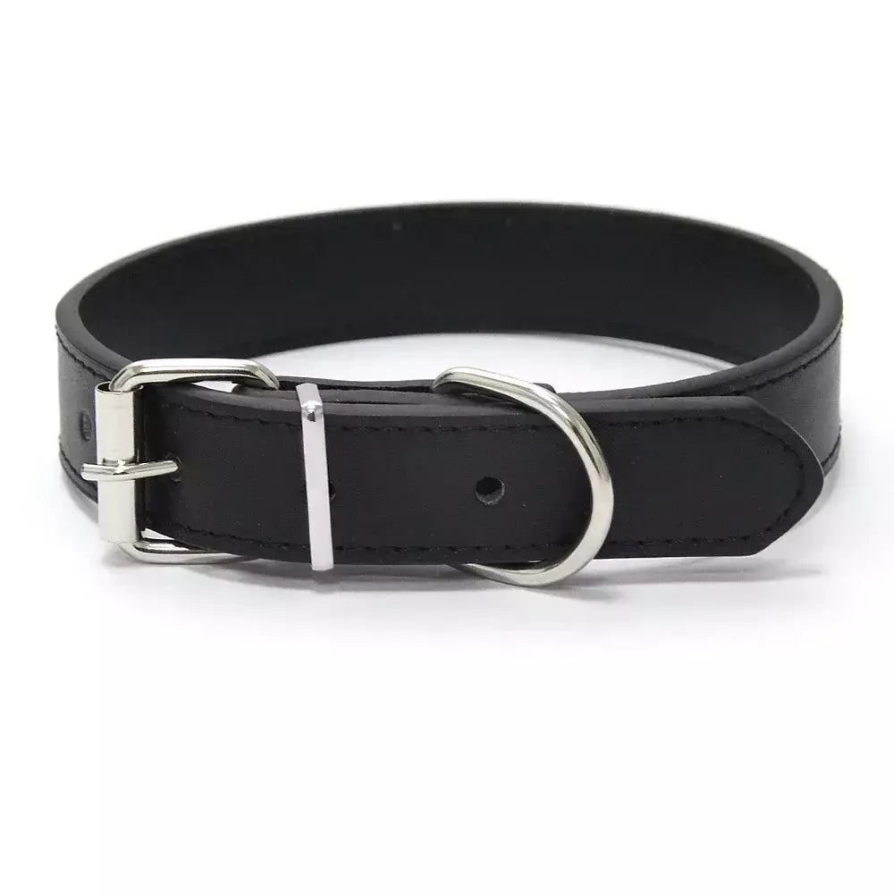 Coleira de couro para cachorro, cor sólida, ajustável, gato, filhote de cachorro, alça de pescoço, adequada para cães médios e pequenos, suprimentos para animais de estimação