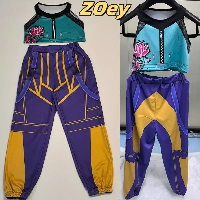 2025 crianças zoey mira rumi impressão 3d cosplay traje halloween carnaval k-pop caçadores menina grupo ídolo role play vestir-se outfit