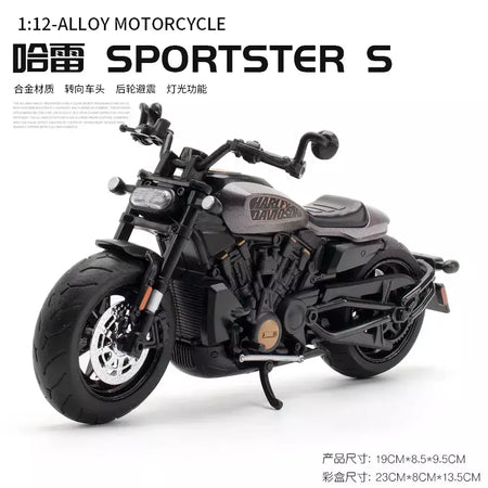 1:12 Harley Davidson Sportster S Modelo de motocicleta de corrida Diecast Alloy Street Sports Modelo de motocicleta Brinquedos para crianças Presentes