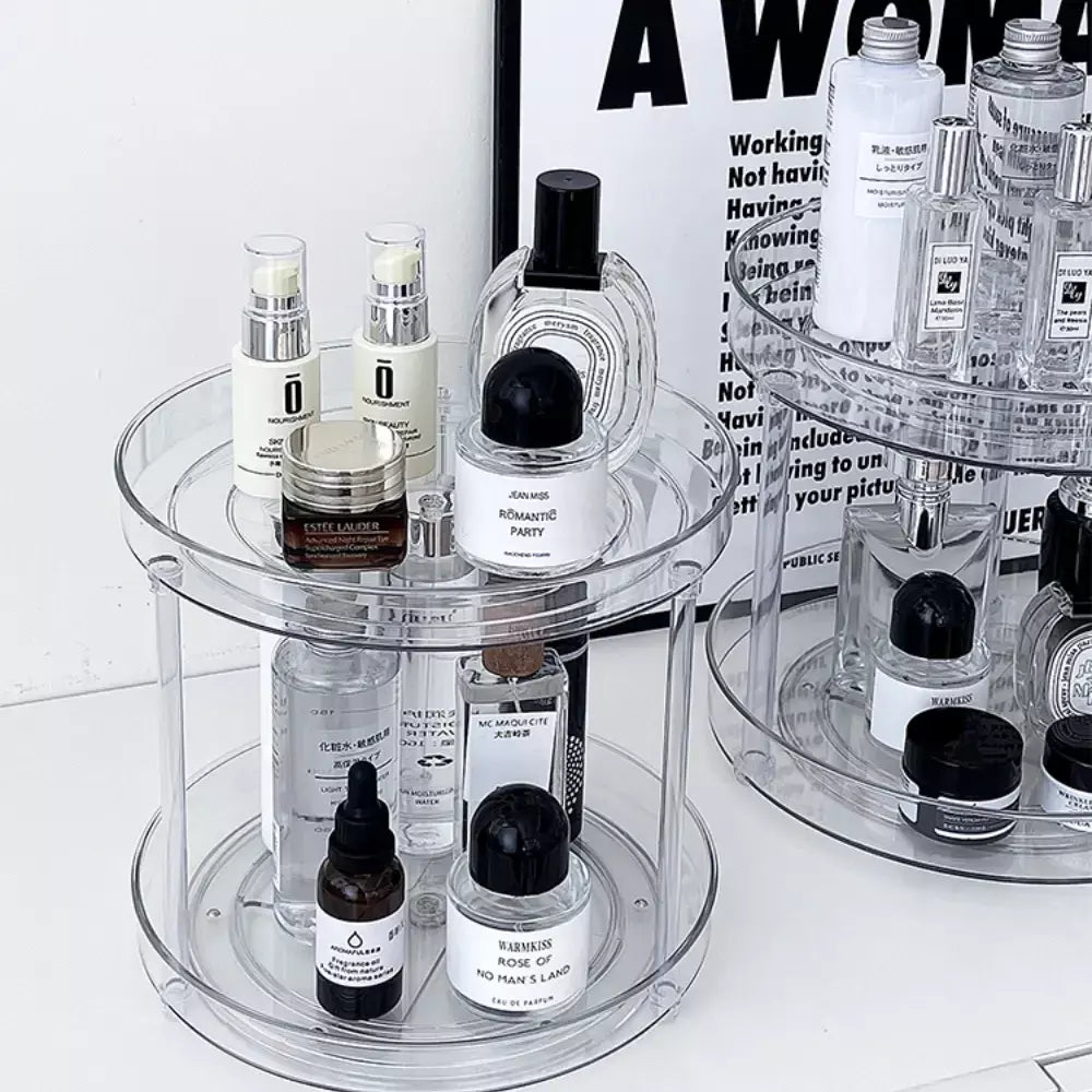 360 ° Rack giratório para cosméticos, prateleira para banheiro, grande capacidade, perfume, aromaterapia, cuidados com a pele, organizador de armazenamento de produtos