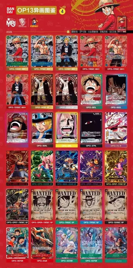 Uma peça tcg caixa de reforço de cartão de jogo japonês selado autêntico japonês OP01-OP13 série completa caixa de reforço cartões de coleção de jogo
