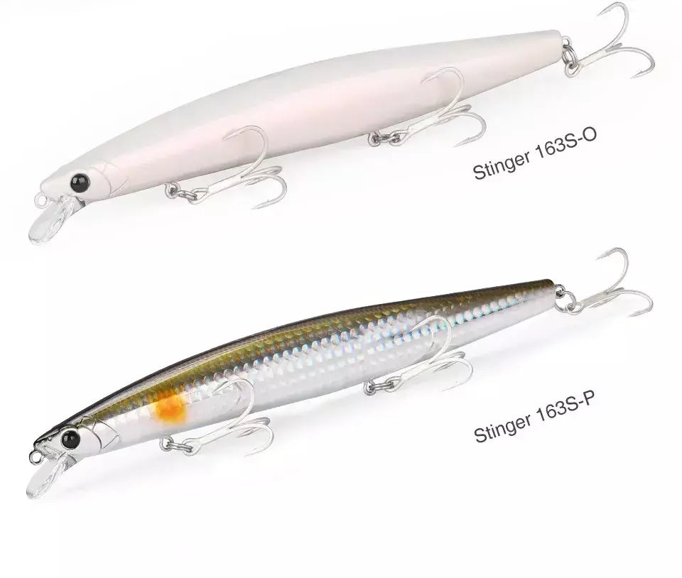 TSURIKNOYA-STINGER 163S-Ultra Long Casting Saltwater Sinking Minnow, Iscas de Pesca, Iscas Artificiais Duras para Robalo, 163mm, 34.2g