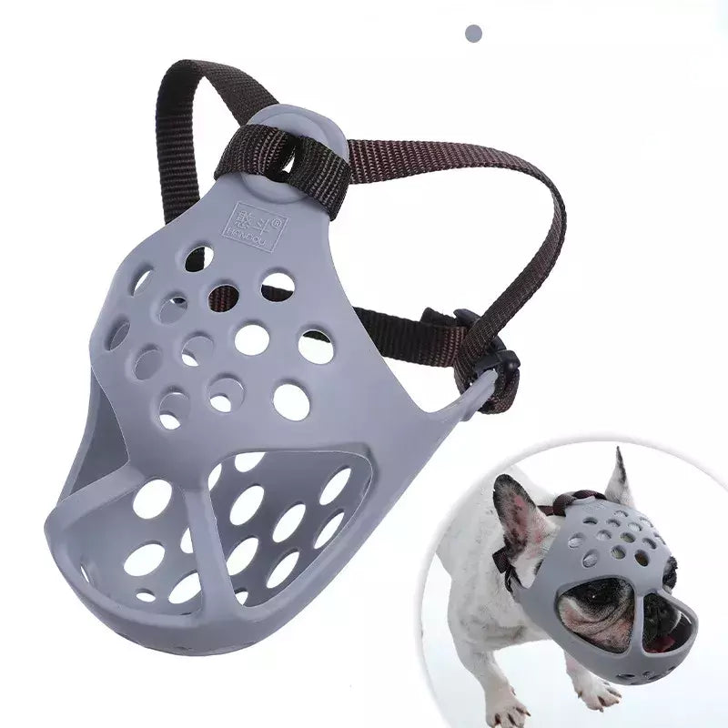 Borracha macia confortável cão tampa da boca, Anti mordida, Anti latidos e Anti comer, Pet, Bulldog, Curto
