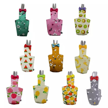 Papagaio fralda com laço bonito colorido fruta floral cockatiel pombos pequeno médio grande aves de estimação vôo terno roupas lavável