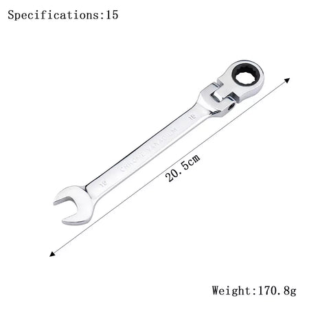 Chave de catraca de chaves, conjunto de ferramentas manuais, catraca de 72 dentes, cabeça flexível, acabamento espelhado, 6mm-27mm, reparo automático e doméstico, 1 peça