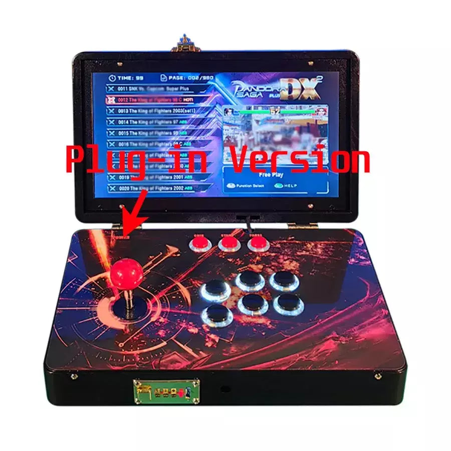 14-Polegada 3d pandora 26800 em 1 console dobrável portátil dx máquina de jogo 6 teclas caixa 720p tela hd mini arcade luar para crianças