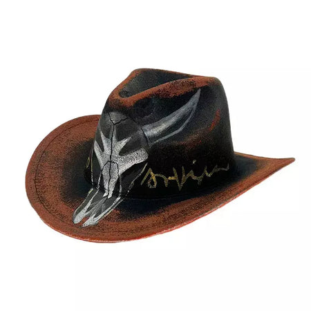 Chapéu de festa de Halloween, desempenho de máscaras coloridas pintadas à mão, adereço de festival fantasma, chapéu de cowboy de Natal