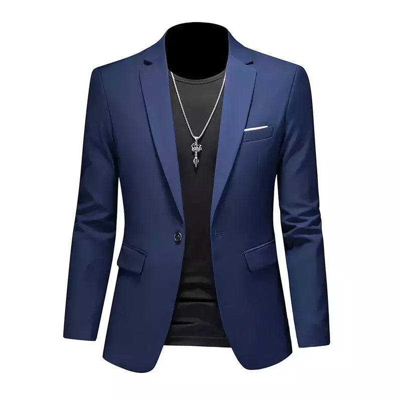 Blazer Casual de Negócios Masculino, Jaqueta Monocromática, Casacos Oversize, Smoking Masculino, Roupas de Marca, Roupas de Trabalho, Plus Size M-6XL