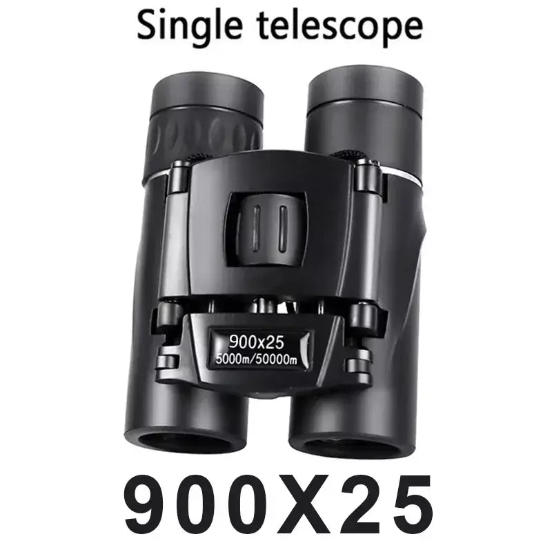 900x25 portátil hd zoom 5000m/50000m binóculos telescópio poderoso dobrável visão de longa distância caça acampamento ao ar livre esportes
