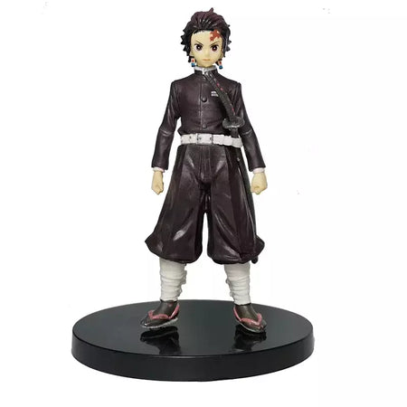 Anime figura demônio slayer figuras kimetsu não yaiba boneca tanjiro nezuko zenitsu estatueta inosuke guerreiro figura de ação modelo brinquedos