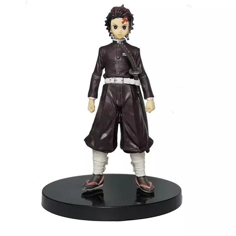 Anime figura demônio slayer figuras kimetsu não yaiba boneca tanjiro nezuko zenitsu estatueta inosuke guerreiro figura de ação modelo brinquedos
