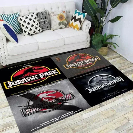 Jurassic park dinossauro dos desenhos animados tapetes antiderrapante área para sala de estar quarto pé almofada decoração, criança jogo tapete